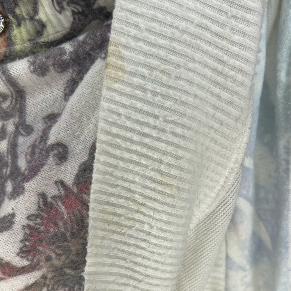 Womens Daniel Benjamin White Angels Dream Poly Goth Cardigan Sweater Size Large - Picture 6 of 7
